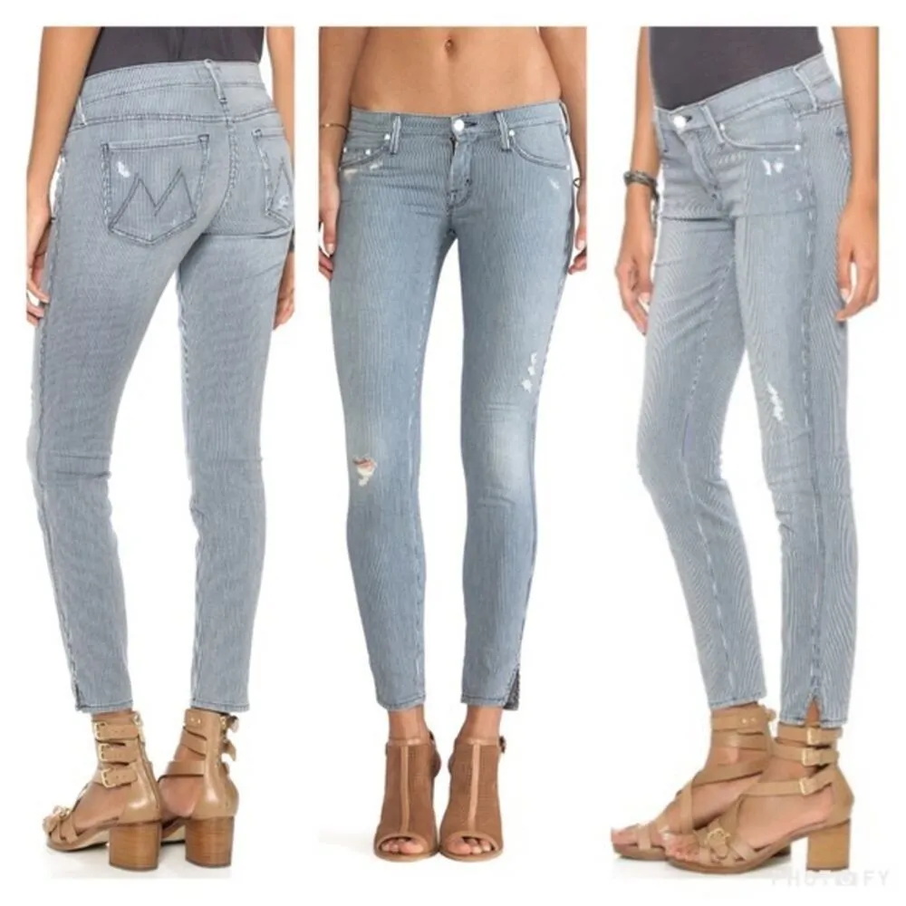 Mother The Vamp On The Road Destroy Wash Ankle Jeans Sz.27 Blue - Image 3