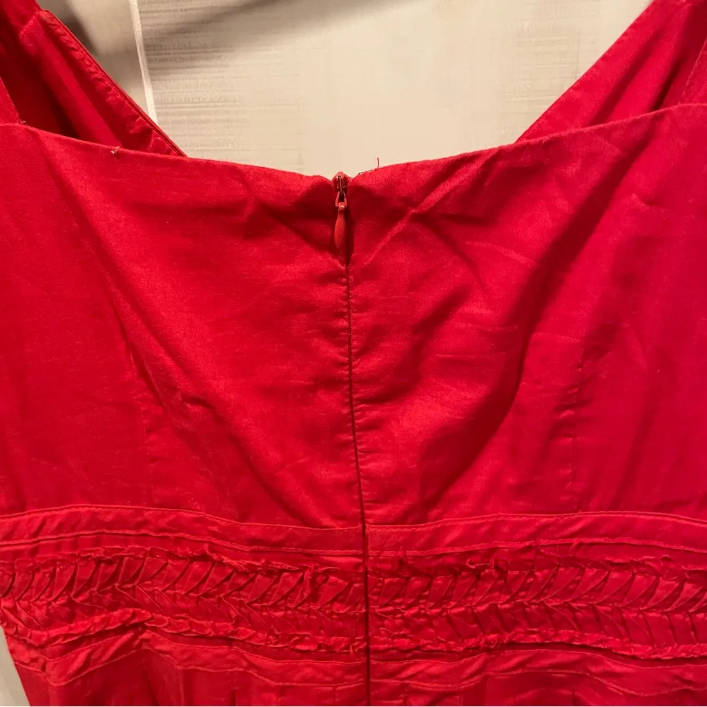 Cute distressed cherry ruffle lady in red faux wrap front tiered maxi dress - Image 11