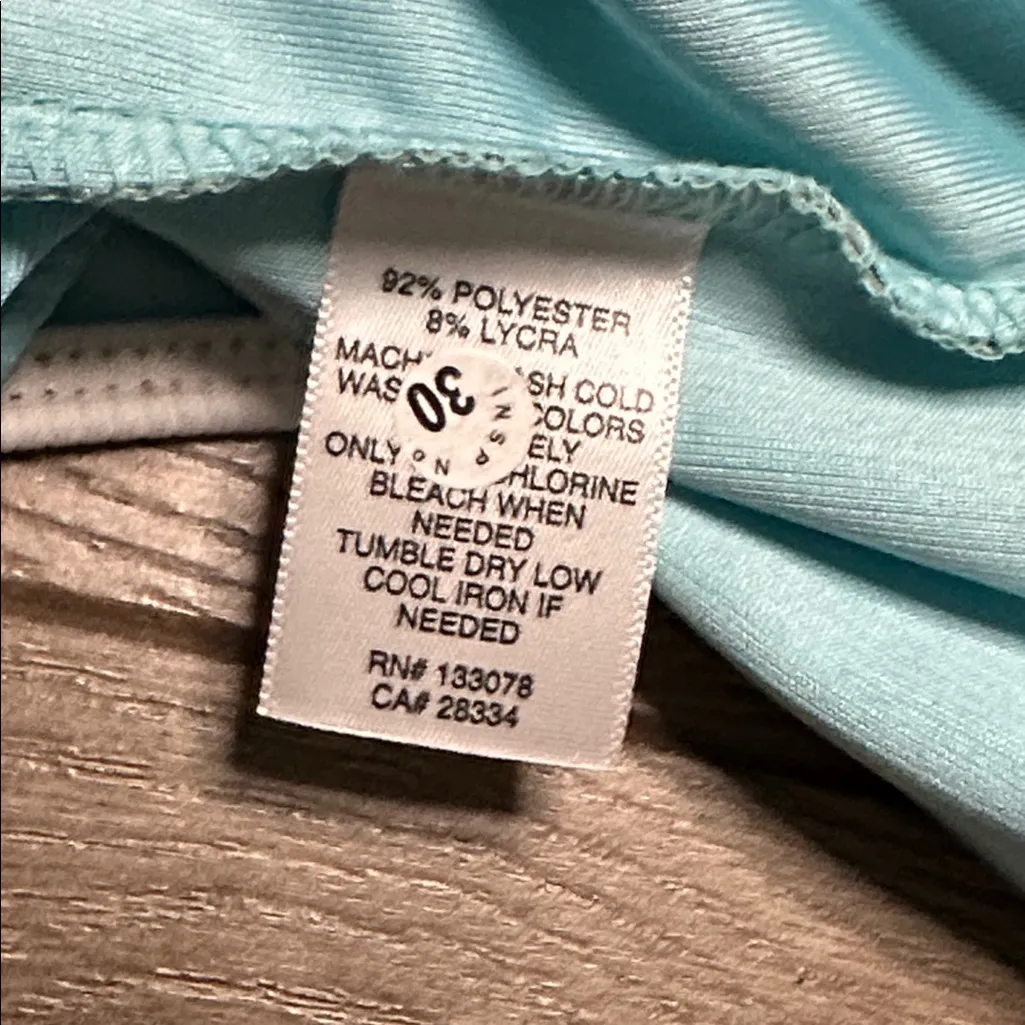 NWOT Lucky In Love Racer Back Crop Tennis Tank Top Turquoise Blue Size XS - Image 10