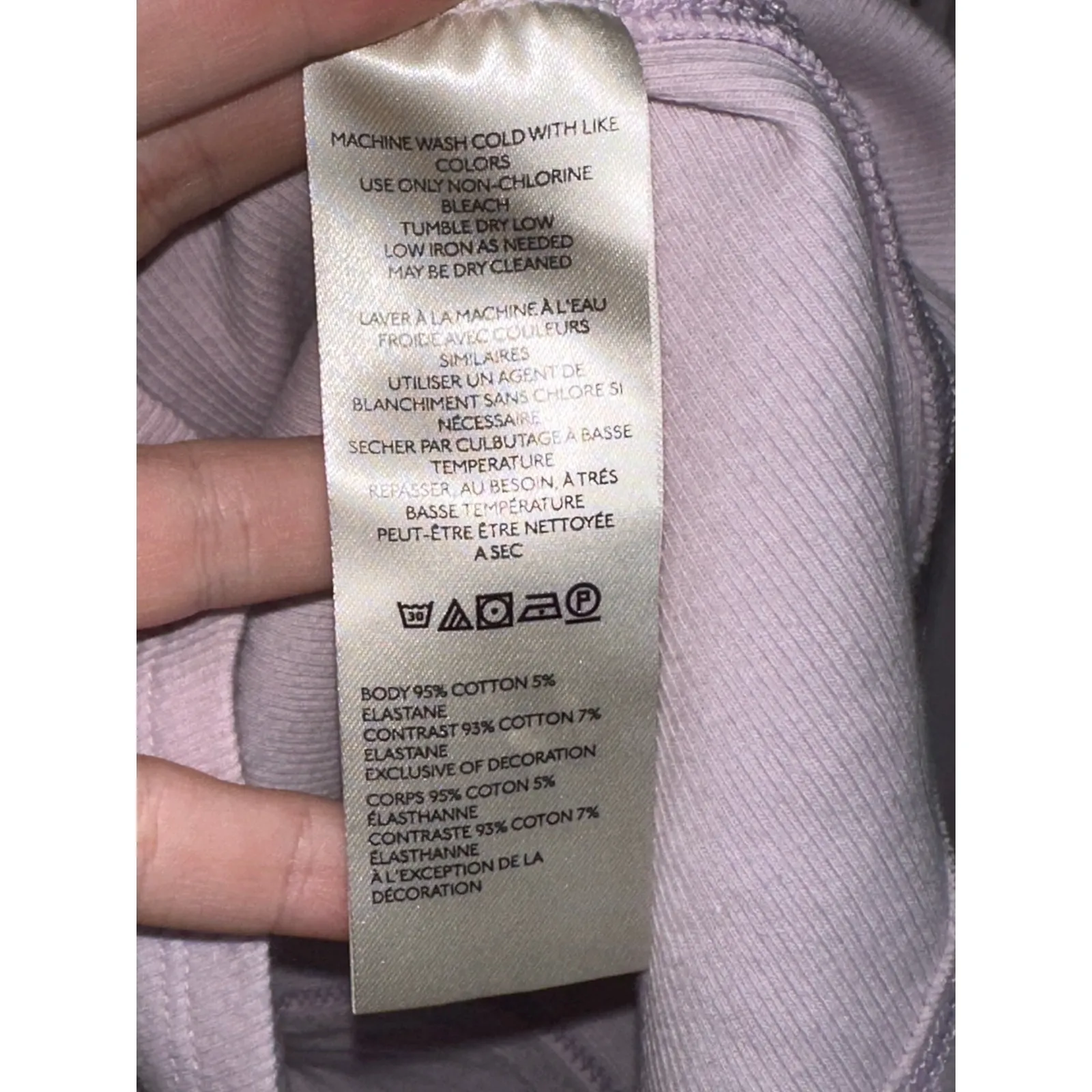 We The Free 'Bolero' Light Purple Long Sleeve Ribbed Turtle Neck Blouse Size S - Image 5