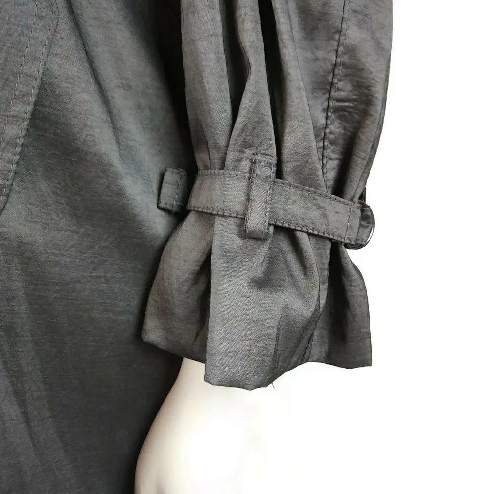 Womens Metallic Gray Trench Coat DECREE - Image 5