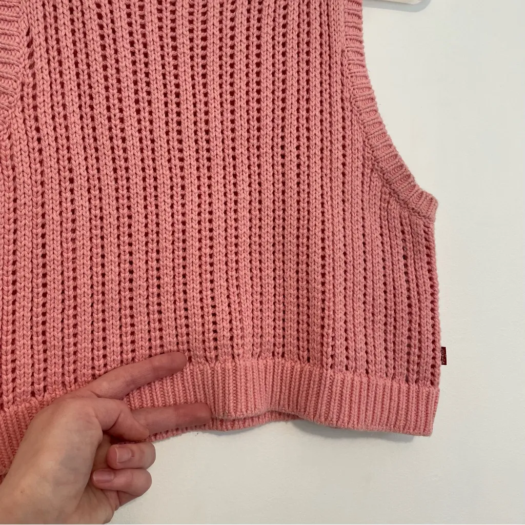 LEVI'S LEVIS Baby Blue Sweater Vest PINK COLOR Sleeveless Cotton Crop Top Tank - Image 11