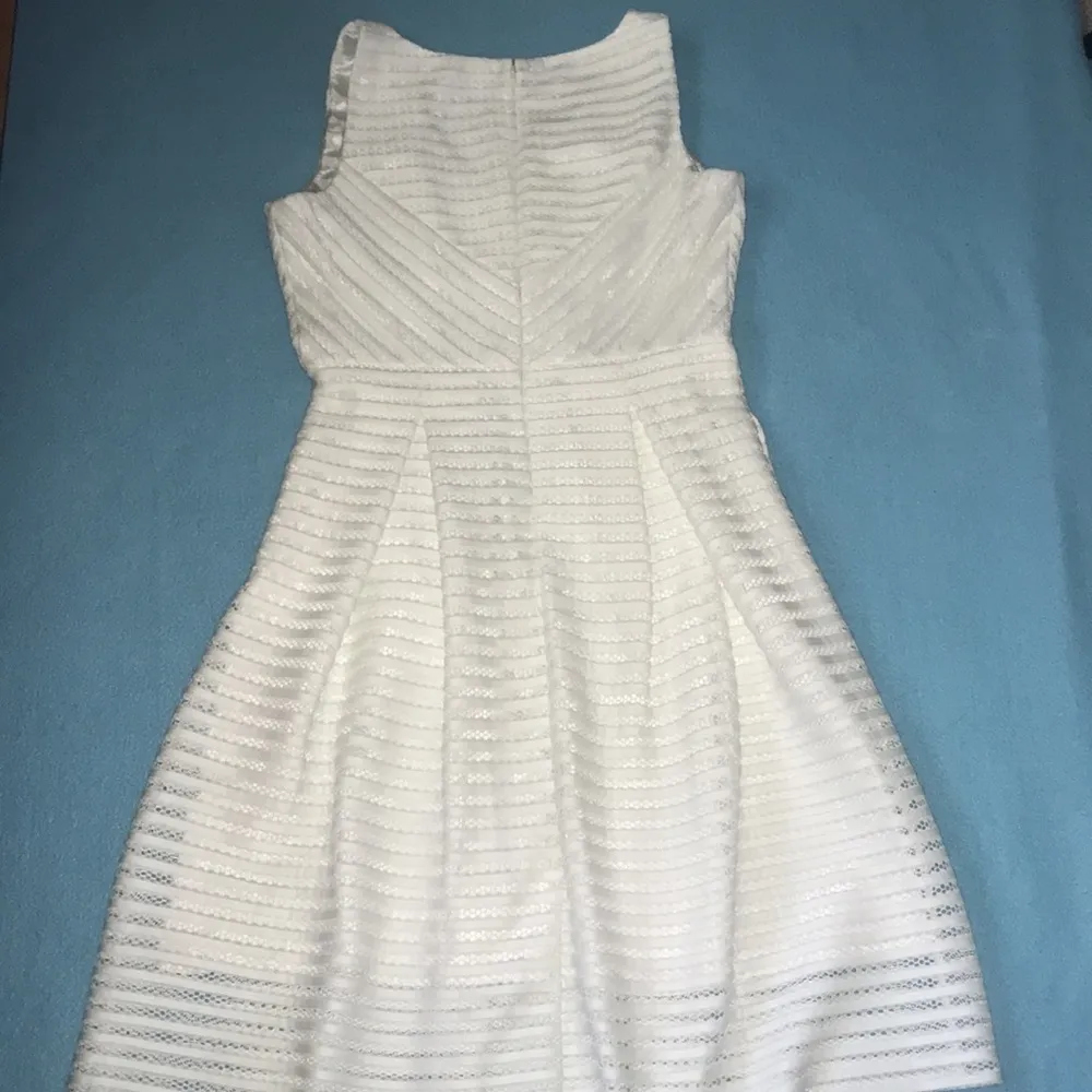 IVANKA TRUMP eyelet white pleated fit to flare tank dress lined NEW size 12 - Image 3
