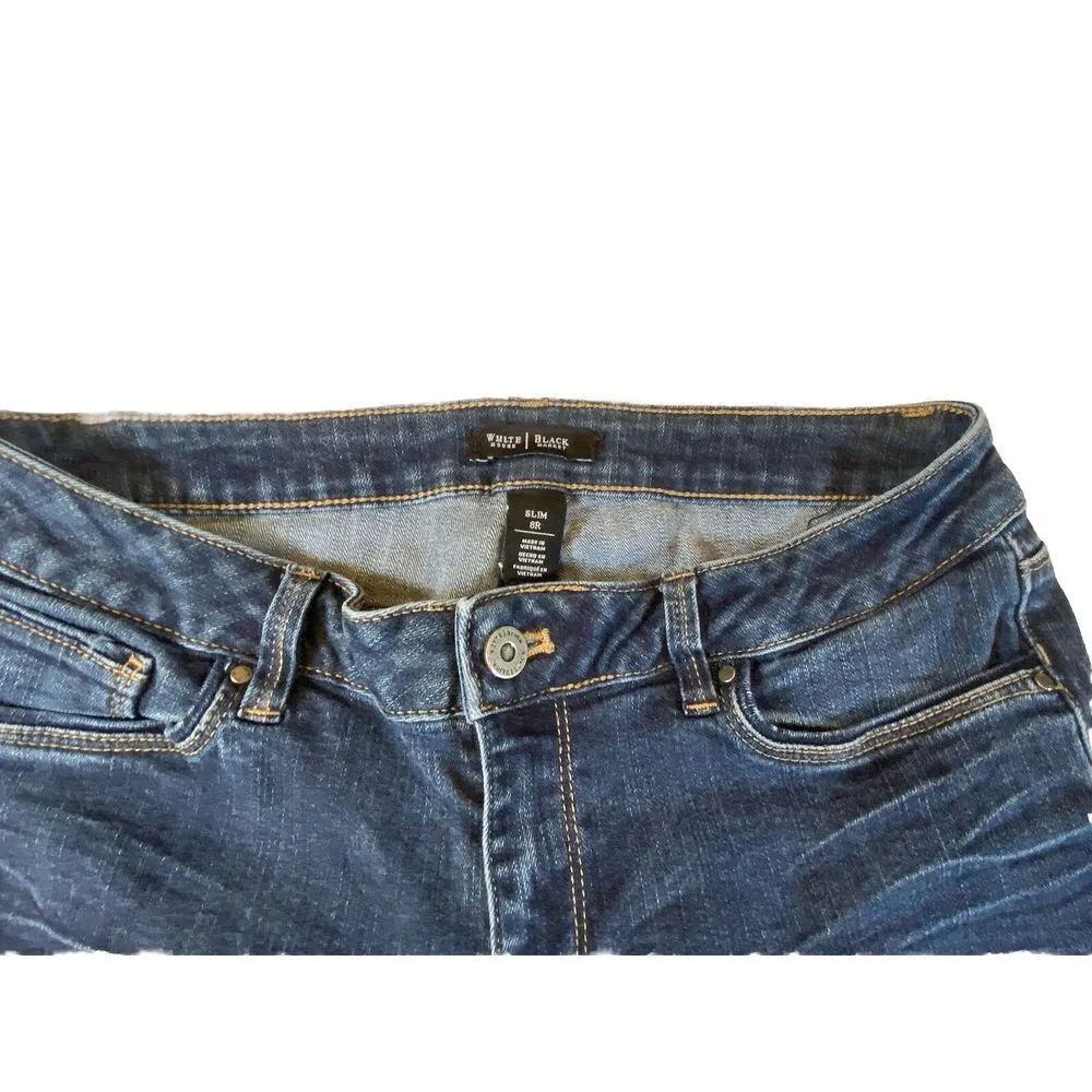 White House | Black Market  Size 8 Slim Mid-rise Jeans Blue Women's Stretchy Comfy - Image 2
