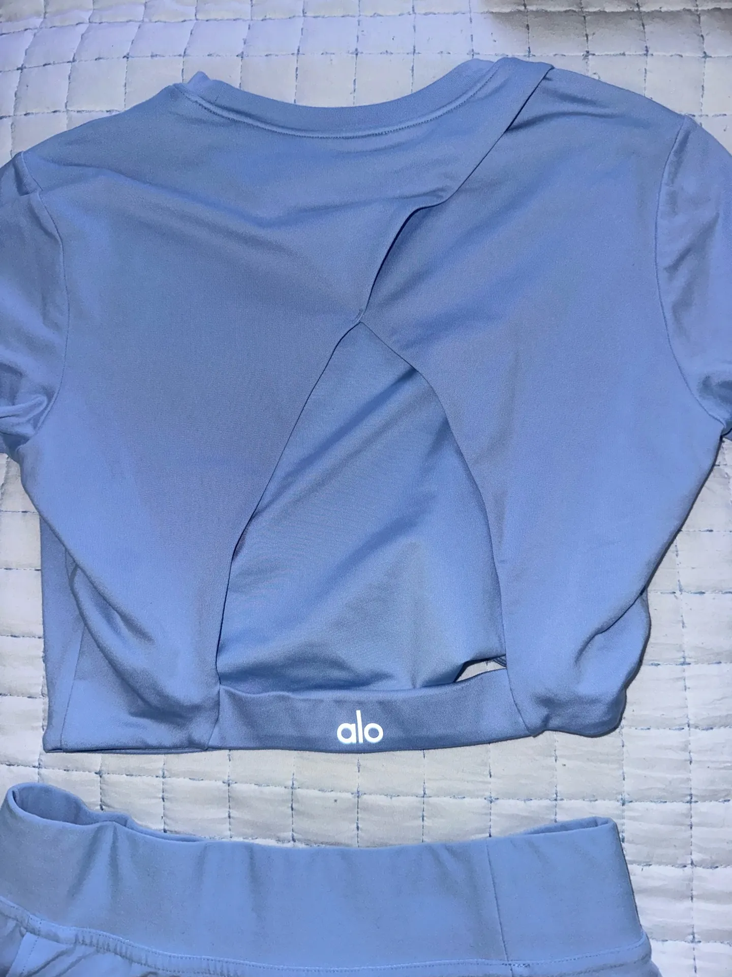 Seashell blue ALO Crop shirt and Skirt  - Image 3