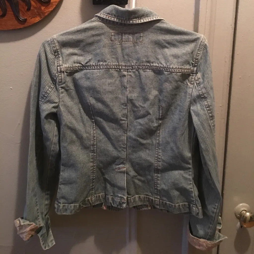 Striped Jean Jacket Size M - Image 2