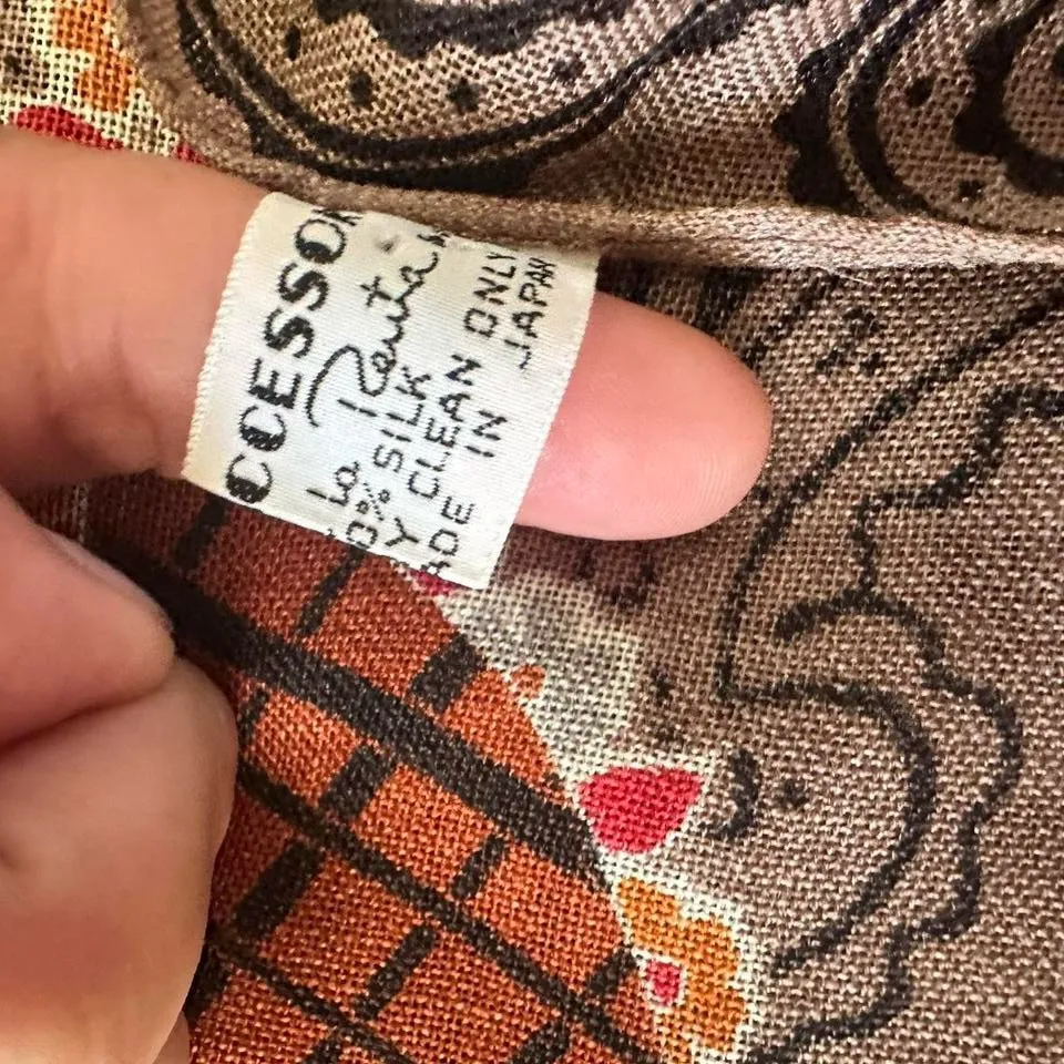 Oscar de la Renta Vintage 100% Silk Paisley Scarf Vintage - Image 7