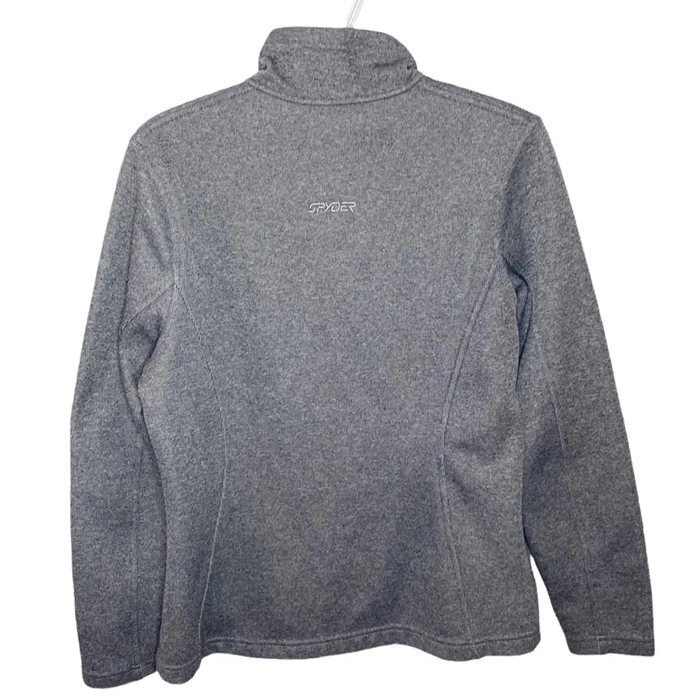 Spyder core sweater heathered grey and neon pink full zip soft shell jacket sz L - Image 32