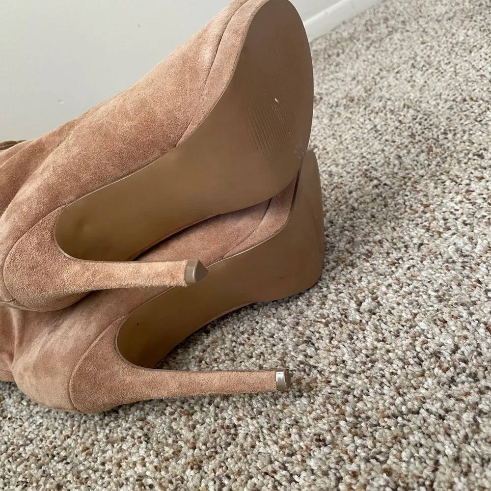 Steve Madden Cavalier Camel Suede Slouchy Chunky Bootie Size 8 Fall Fashion - Image 11