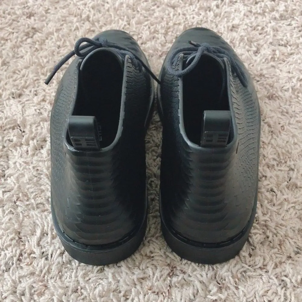 Melissa +Baja East Booties Black Embossed Boots Size 8 NEW - Image 10