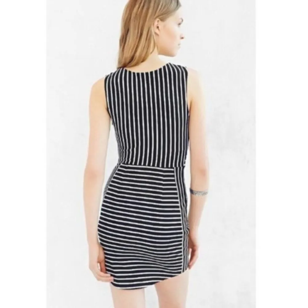 Urban Outfitters Dress S Mini Stripe Ponte Bodycon Black White - Image 11