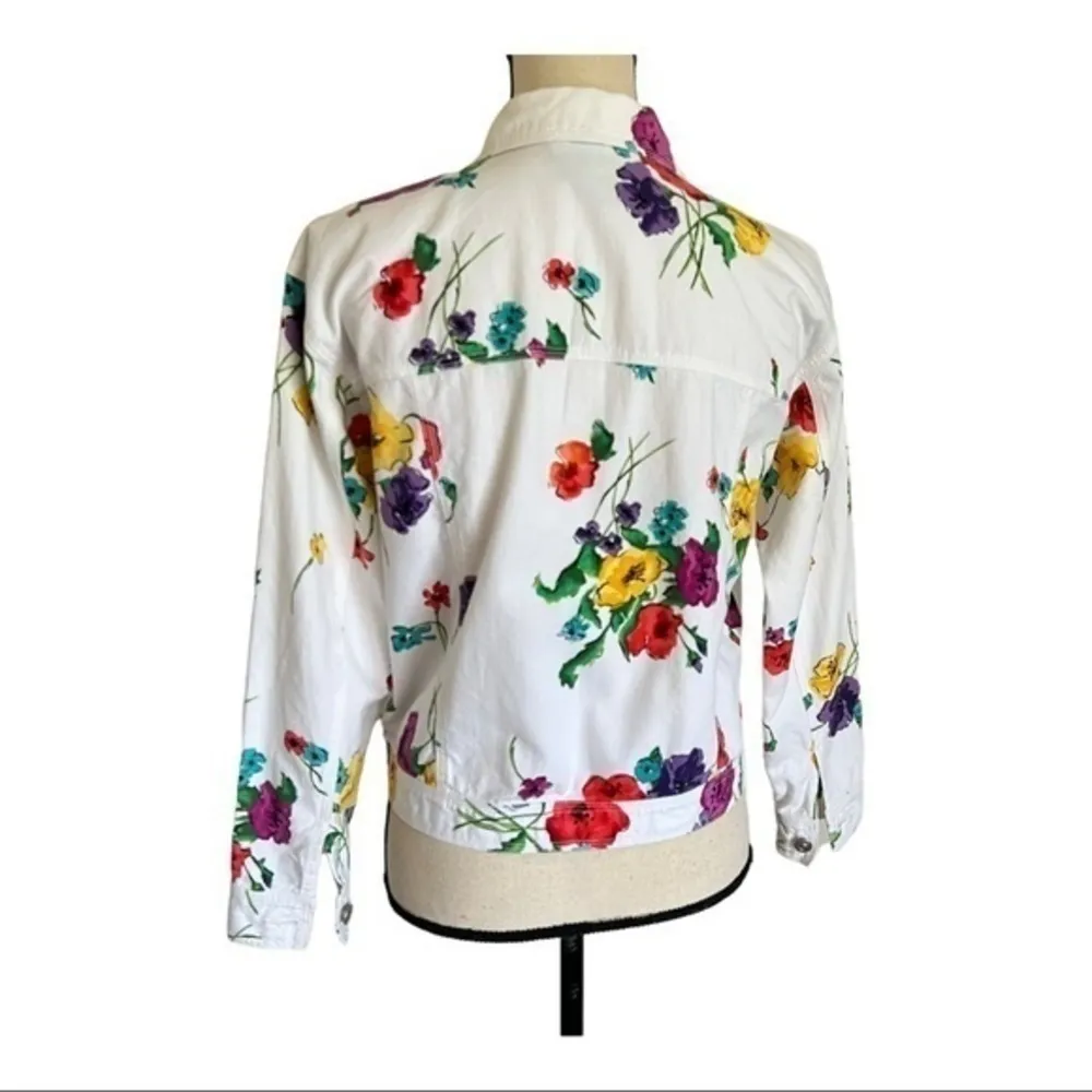 Vintage Carole Little Sports Petite Floral Crop Jacket Size M - Image 2