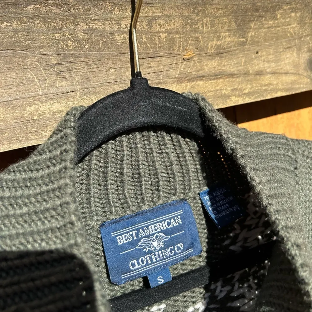 Vintage Floral Best American Clothing Sweater Sz small‎ green 90s cottage cozy - Image 6