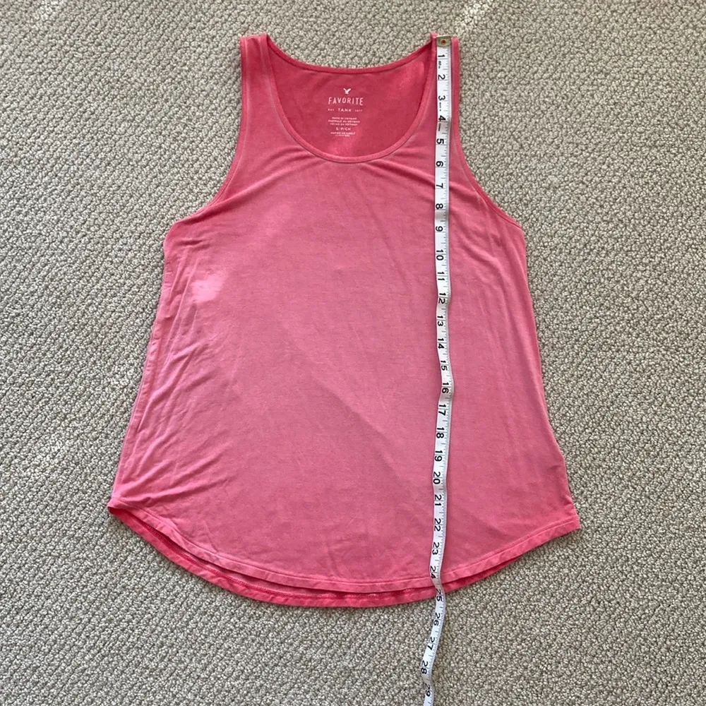 American Eagle Favorite Tank Top Casual Shirt Coral Tie Dye Style Small Soft EUC - Image 4