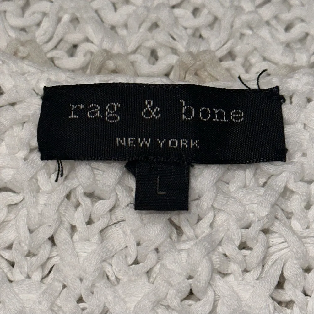 Rag & Bone Women’s Size L White Tan Knit Lizette Striped Loose Sweater Tank Top - Image 5