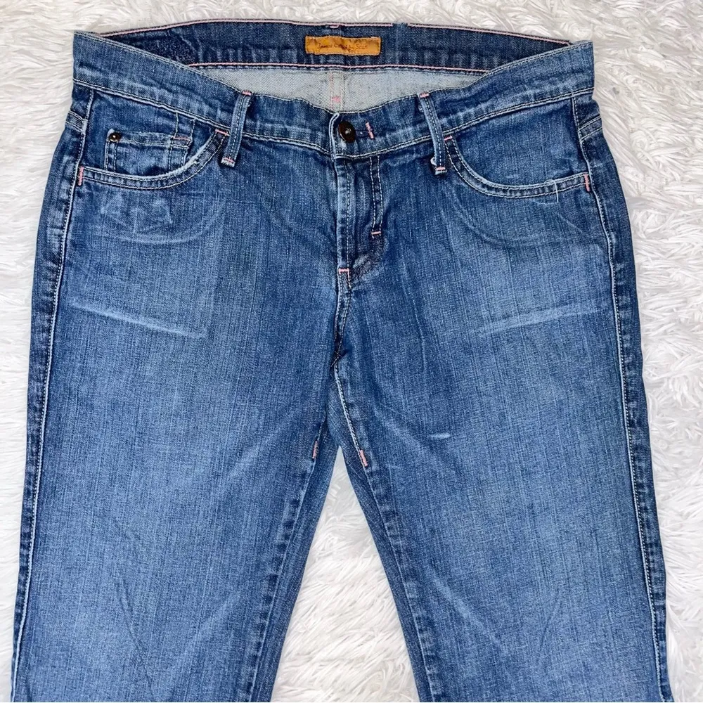 JAMES CURED by SEUN Low Rise Wide Leg Blue Denim Capri 30 - Image 2