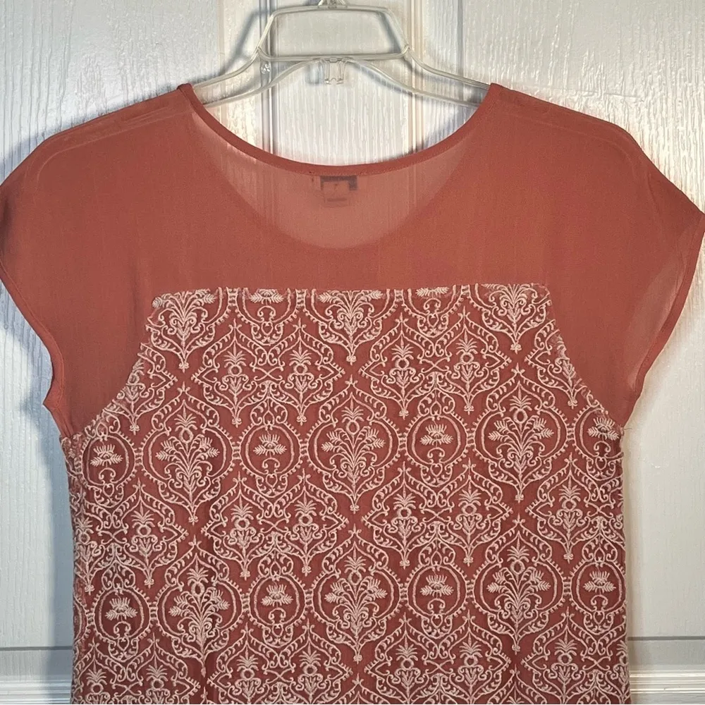 Sundance Rose Palace Embroidered Sheath Dress Sz S Romantic Boho Lace Pink - Image 10