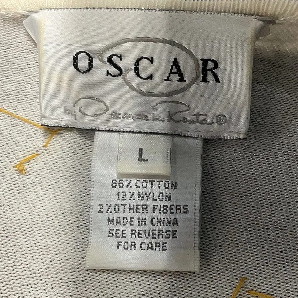 Vintage Oscar De La Renta Button Down Cardigan Lightweight Sweater Size Large L - Image 7