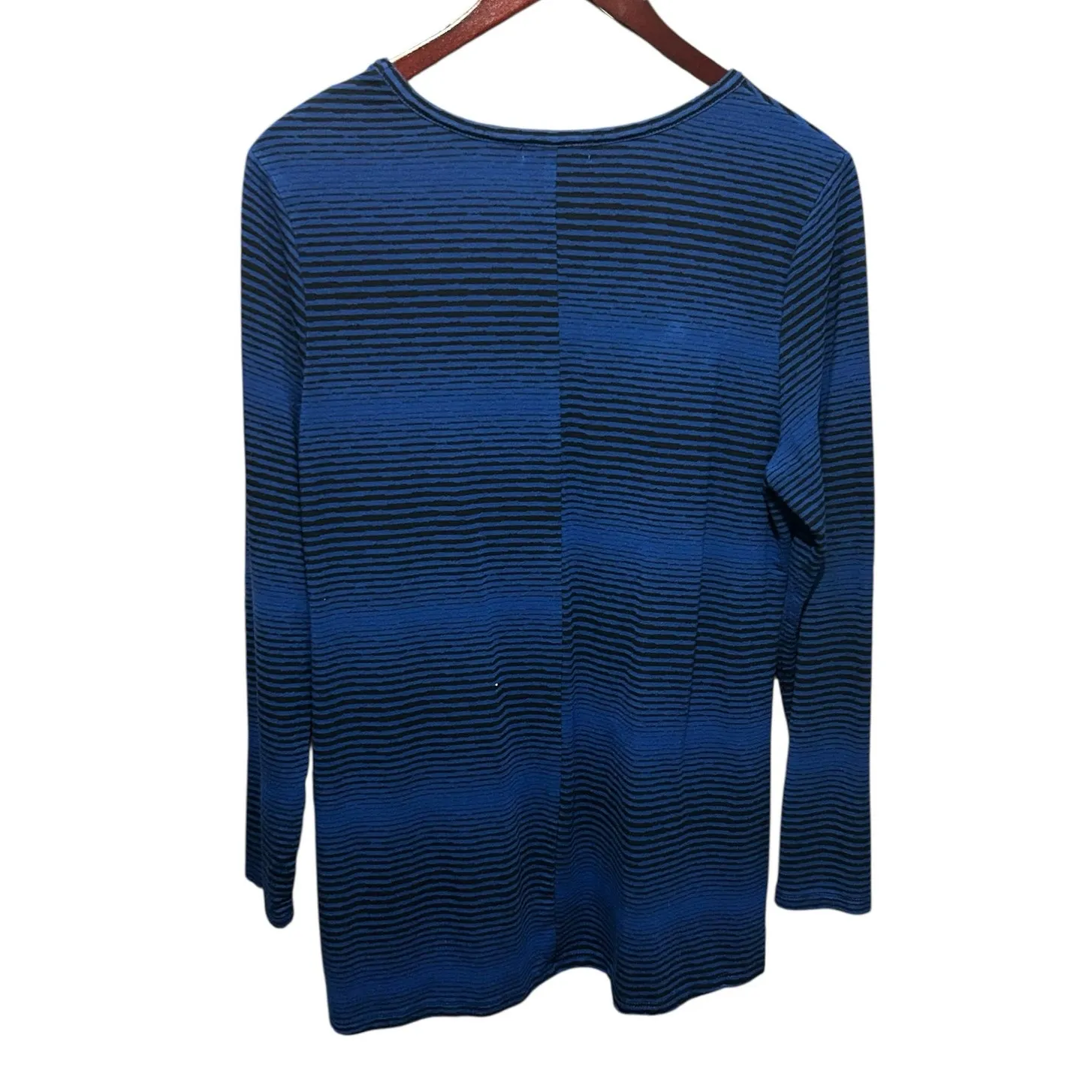 Habitat Women Tunic Top‎ M Blue Black Stripe Lagenlook Artsy Minimalist Travel - Image 3