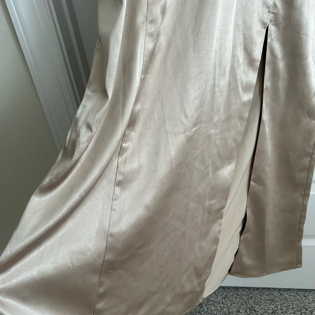 Birdy Grey Gloria Satin Dress Champagne Size XXL - Image 6