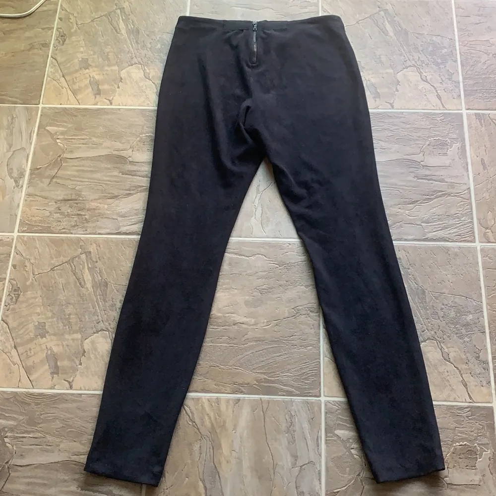 Alice + Olivia Pants Faux Suede Stretch Straight Leg  Black Pants 10 - Image 8