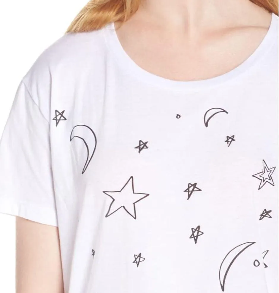 Chaser moon and star graphic white T-shirt size S - Image 2