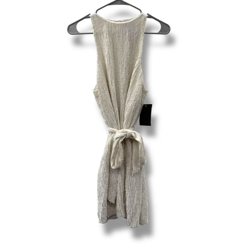 Retrofete NWT Cecilia Sequin Dress Women’s Size Large White Moonglow Sleeveless - Image 3