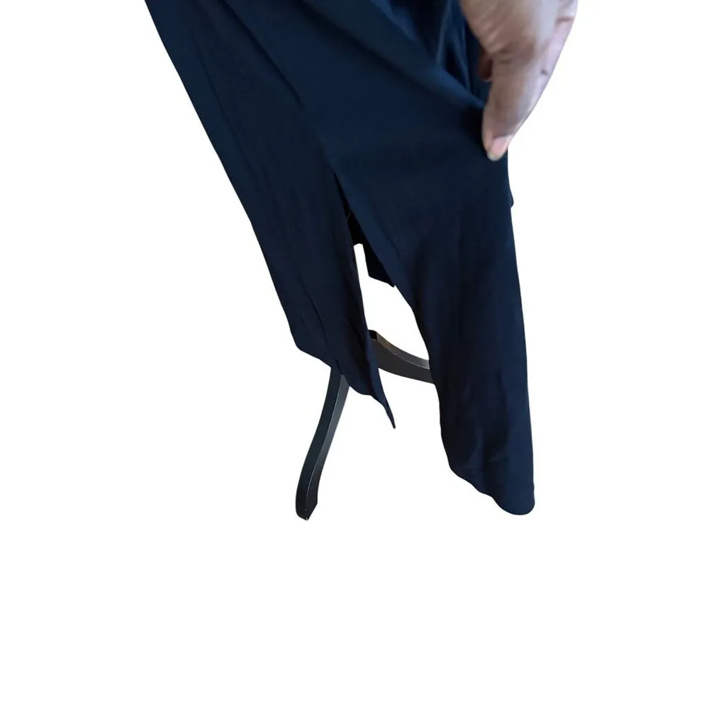 Vince Midi Dress Tie Waist Square Neckline Side Slit 100% Pima cotton Stretchy L - Image 5