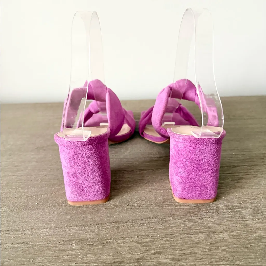 Torgeis Flamingo Block Heel with Knotted Strap in Bright Purple Pink Size 7 - Image 6