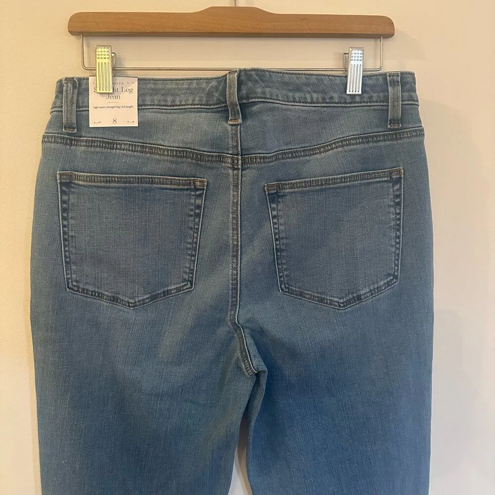 New Talbots Straight Leg Jeans sz 8 Women's Straight Leg Jeans medium wash - Image 2