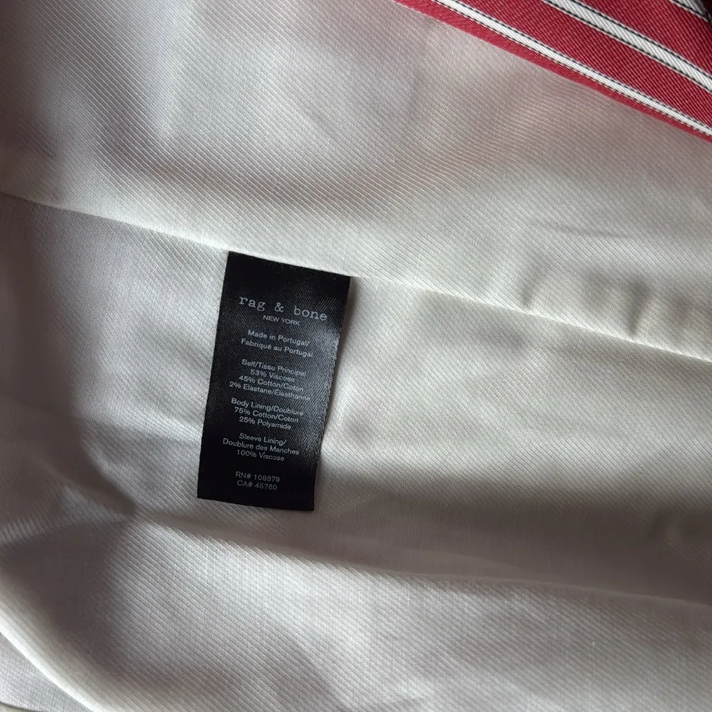 Rag & Bone Fletcher Stripe Blazer Red 14 - Image 15