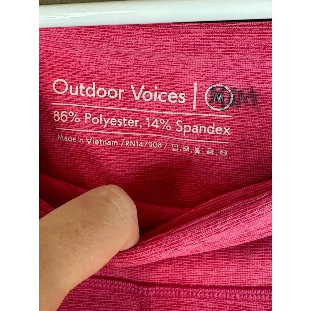Outdoor Voices Hot Pink Barbie 3/4 Cropped Spandex Blend Leggings Size Medium - Image 5