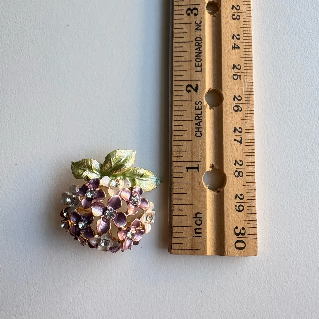 Purple and Green Floral Brooch - Image 6