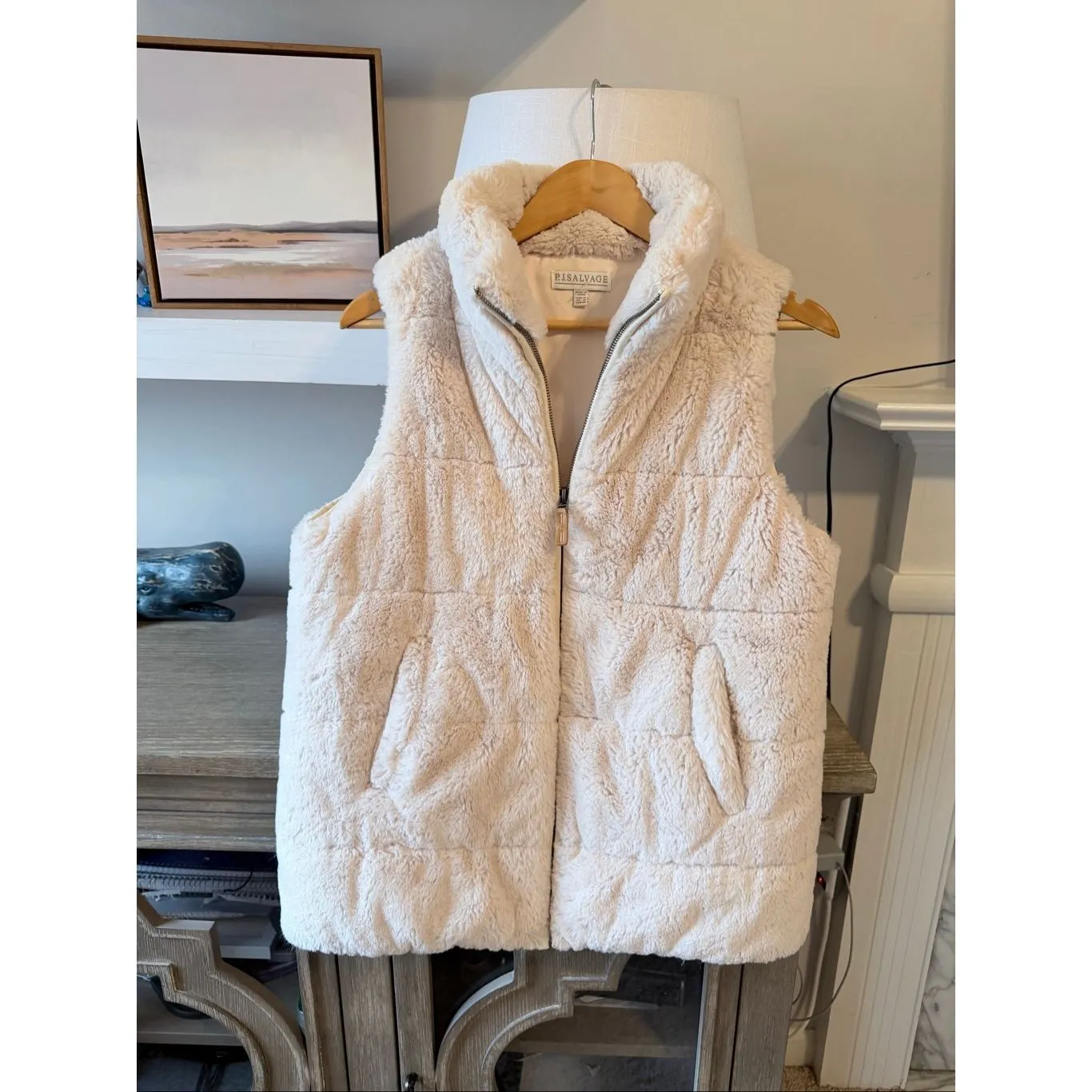 NWOT PJ Salvage Women's Loungewear Cozy Cuddlers Vest Size Medium White - Image 2