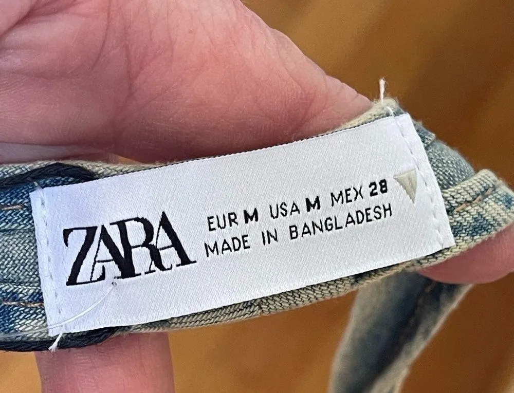 ZARA Denim TRF Jean cotton wrap crop halter top multiway ties front or back Sz M - Image 8