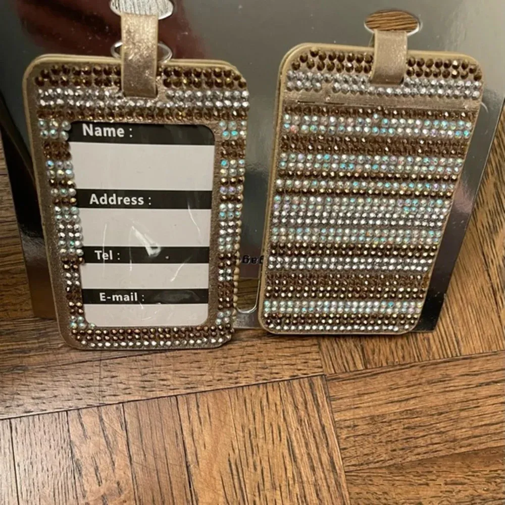 NWT Alesia Bling rhinestone luggage tags Gold - Image 5