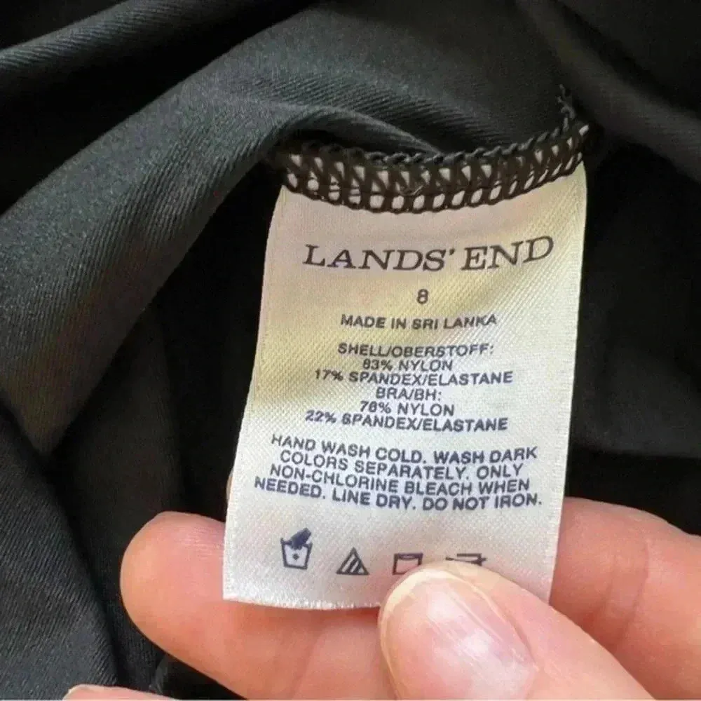 Lands End Black Tummy Hiding Tankini Swimsuit Top Adjustable Strap Women… - Image 7