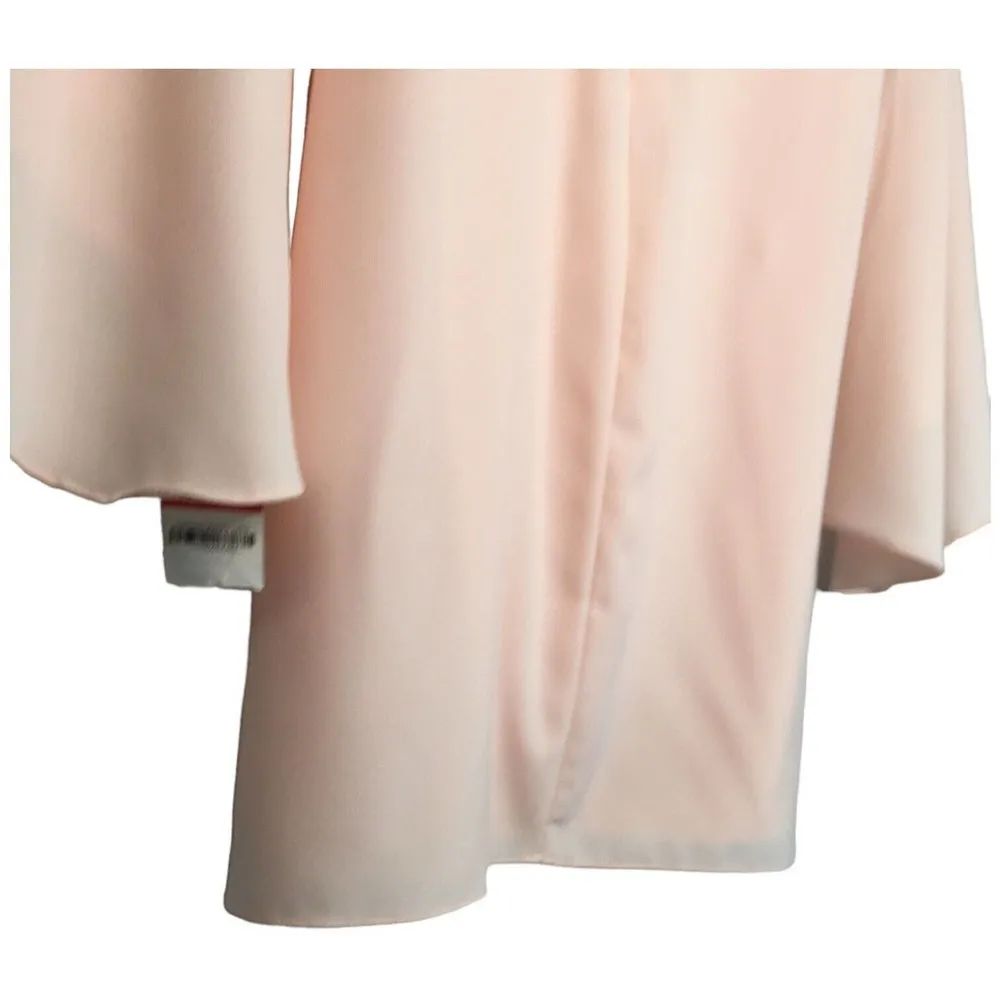 New Bar III Flare Bell Long Sleeve Round Neck Lined Dress Ballet Pink XS - Image 8