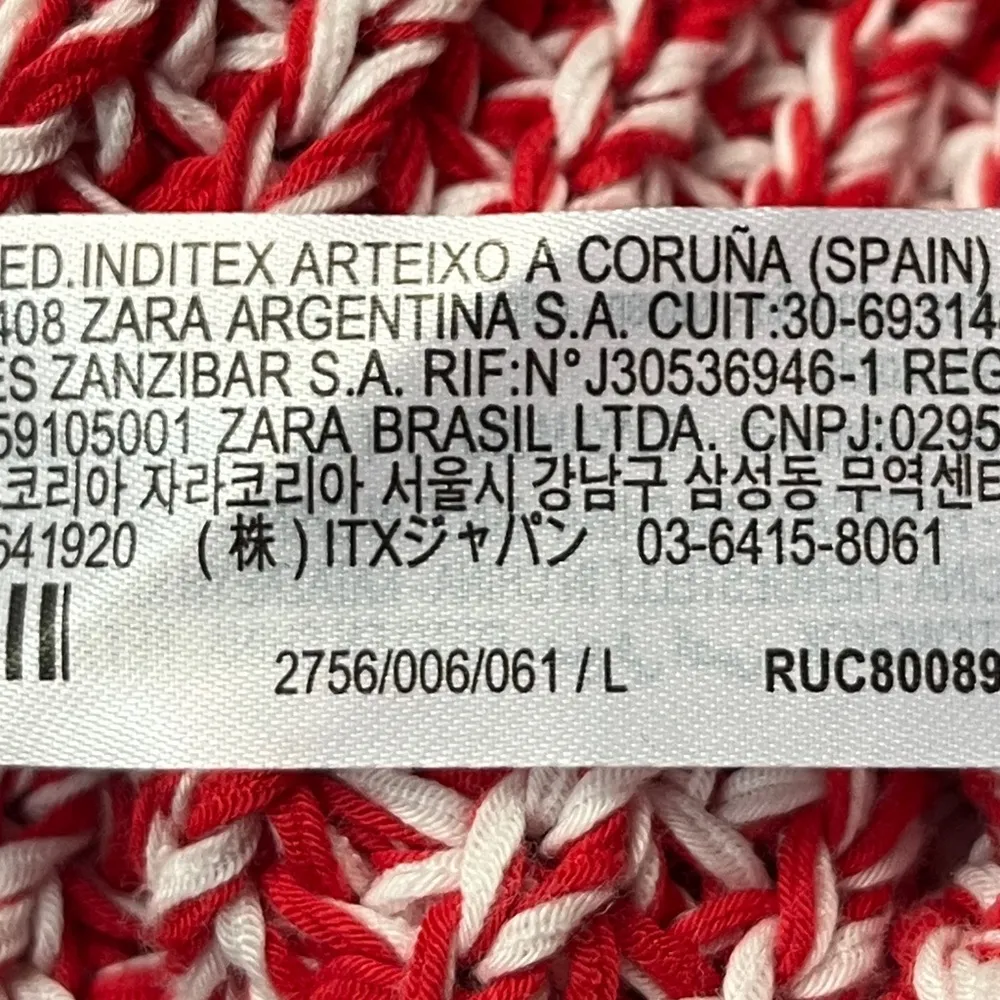 Zara Knit Sweater Vest Red White Size Large - Image 8