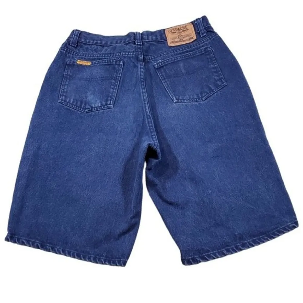 Vintage Size 32 Jordache High Rise Mom Jean Shorts Dark Wash Baggy Relaxed - Image 2