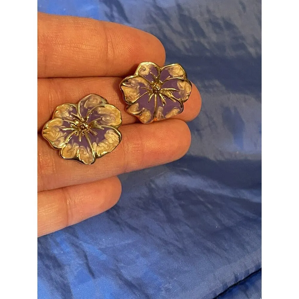 Vintage Tropical Floral Brooch Pins Pin Gold - Image 3