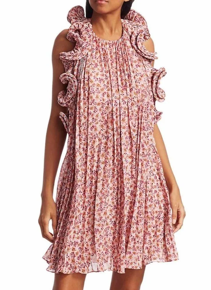 Amur Mimi Halter pleated Ruffle mini dress - Image 4