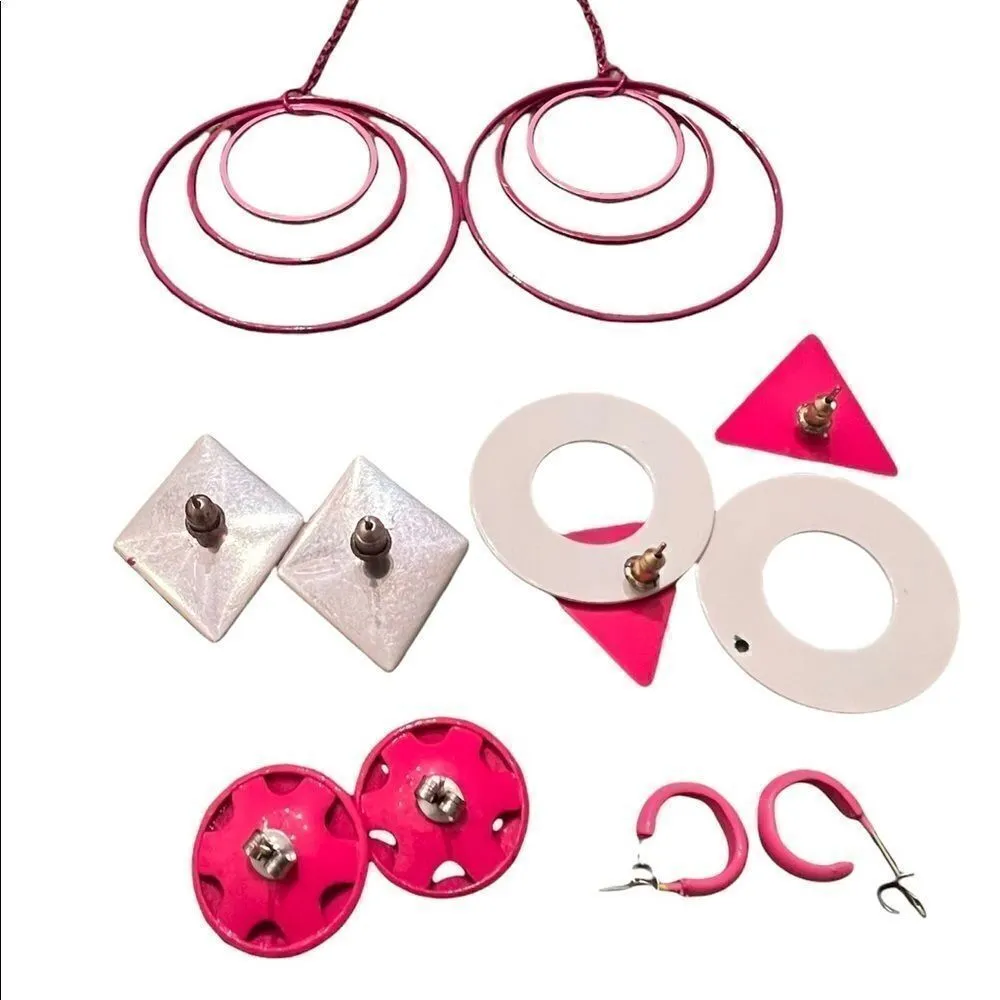 5 pair of pink earrings Pink - Image 5