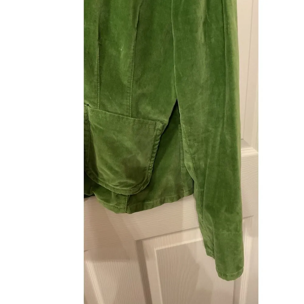Sundance Vintage Y2K Leaf Green Velvet Blazer with Contrast Cuffs, 10 - Image 6