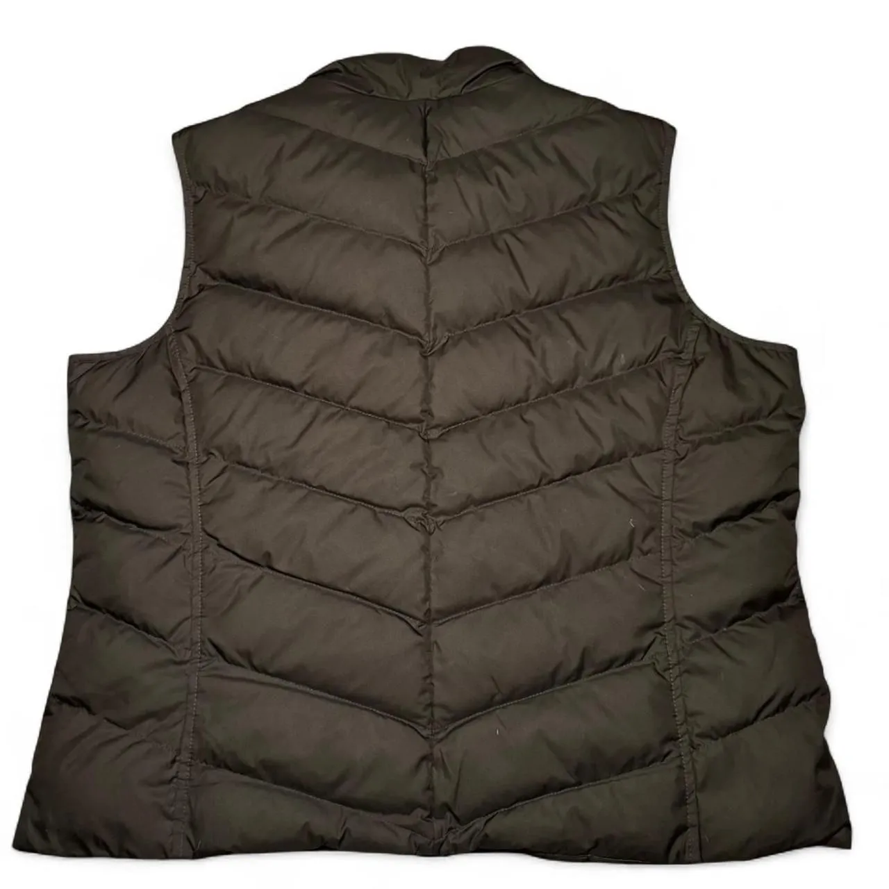 Eddie Bauer Women’s XXL Down Puffer Vest Black Faux Fur Collar Quilted Winter - Image 2