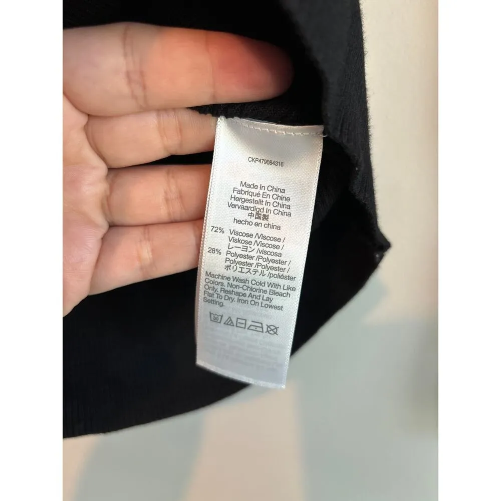 NWT Madewell Wide Ribbed Long Sleeve Corset Sweater In Black Size XS - Image 6