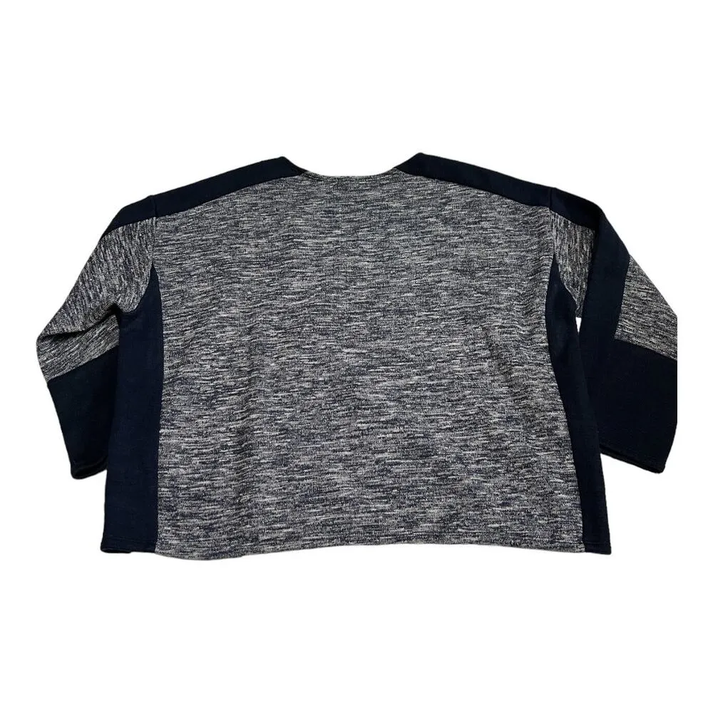 J.Crew Navy Color Block Acrylic & Wool Blend Sweater Size M Old Money Breathable - Image 5