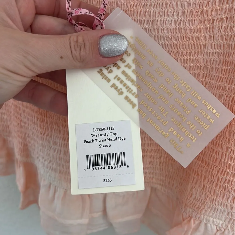 LoveShackFancy Peach Twist Hand Dye Wrennly Top - Image 6