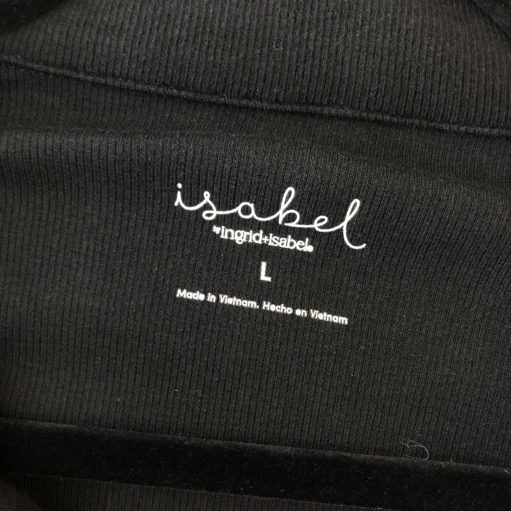 NWT Isabel by Ingrid + Isabel Black Cotton Blend 3/4 Sleeve Shift Dress Size L Size L - Image 3