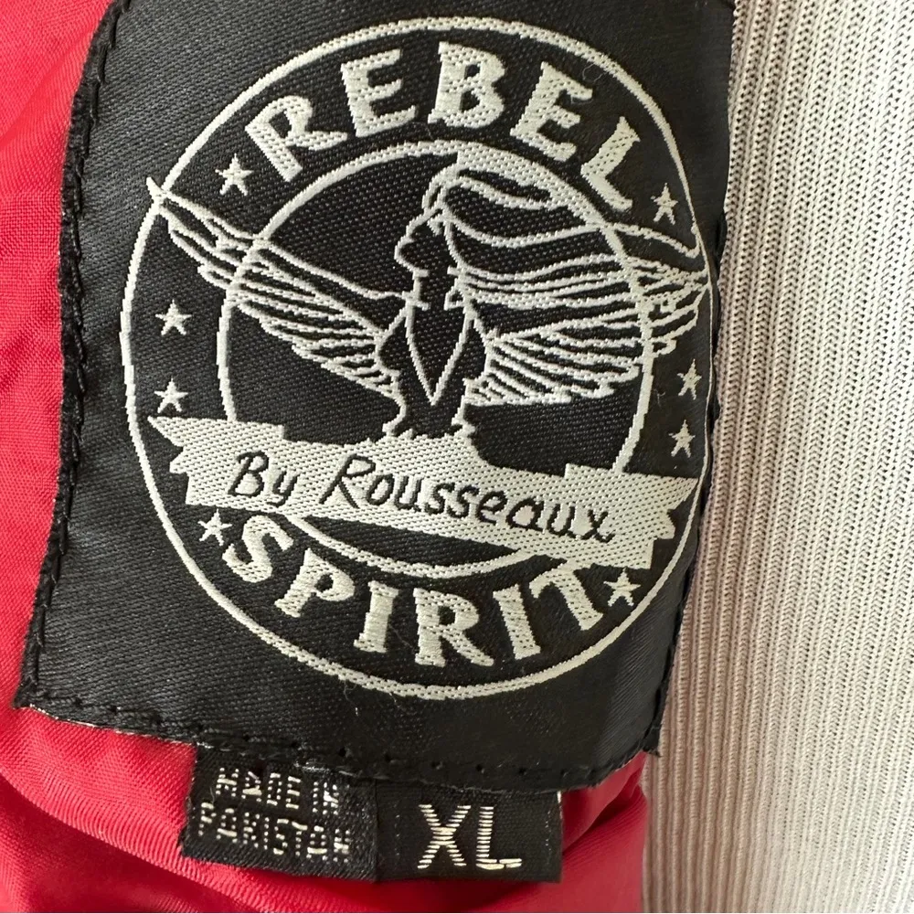 REBEL SPIRIT Red Leather Top Fringe Sleeves Size XL - Image 5
